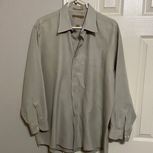 Milano Uomo Light Gray Button-Down Dress Shirt